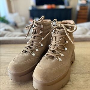 Steve Madden Tan Lace Up Boots